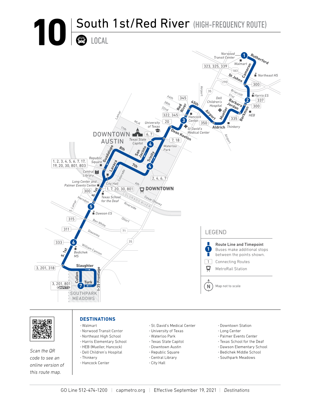 10 South 1St/Red River (HIGH-FREQUENCY ROUTE)