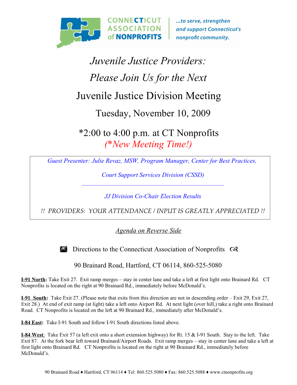 Juvenile Justice Division Meeting