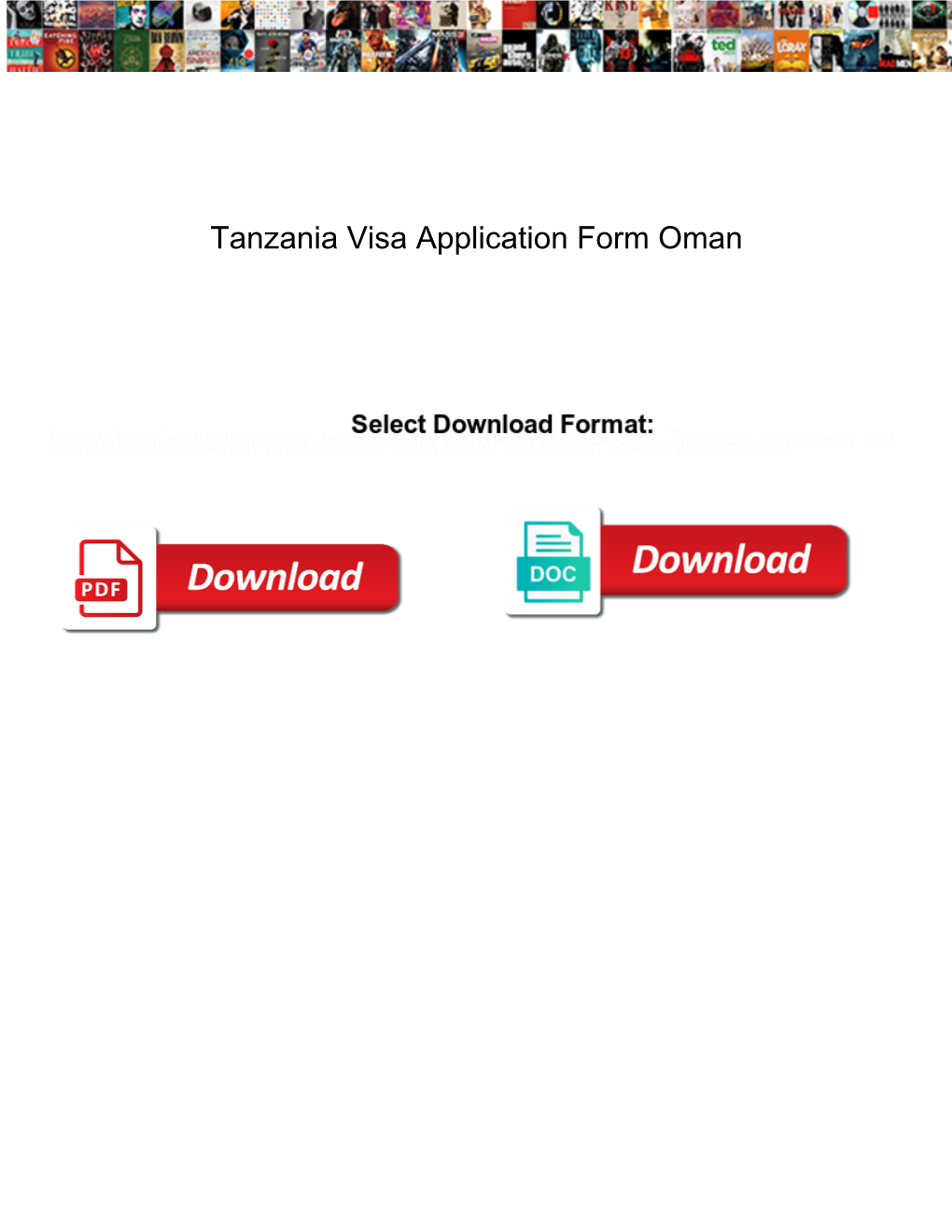 Tanzania Visa Application Form Oman