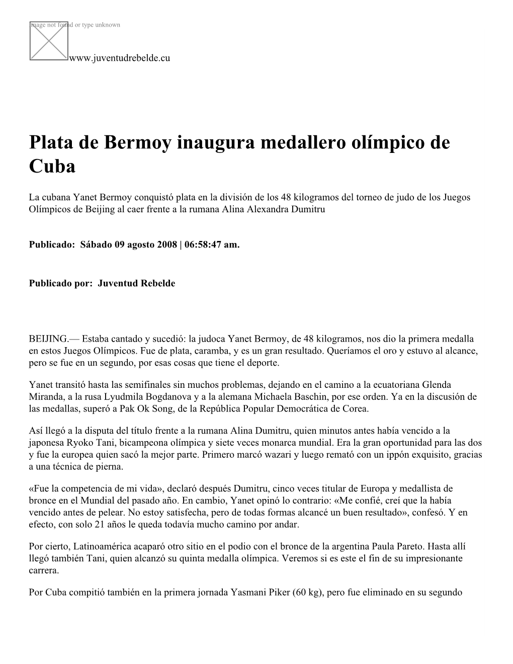 Plata De Bermoy Inaugura Medallero Olímpico De Cuba