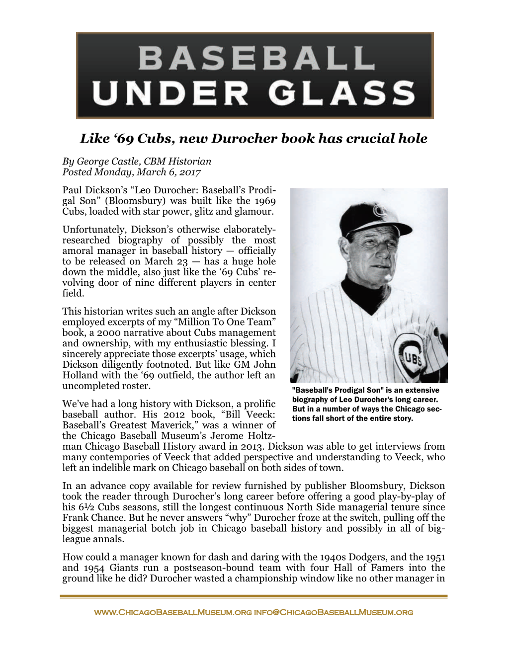 Baseball Under Glass