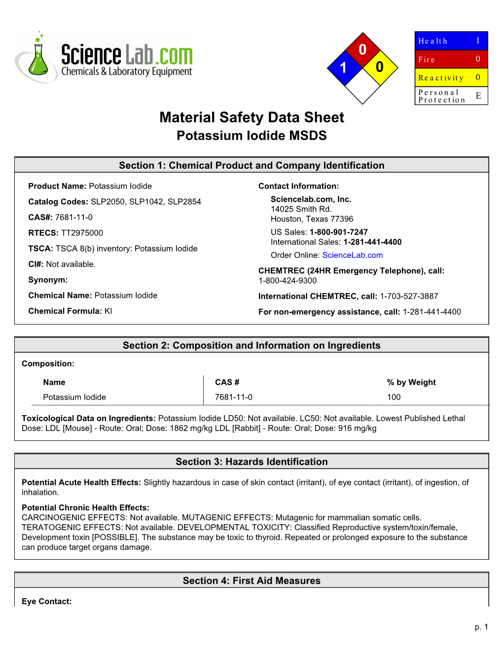 Potassium Iodide Sciencelab.Pdf