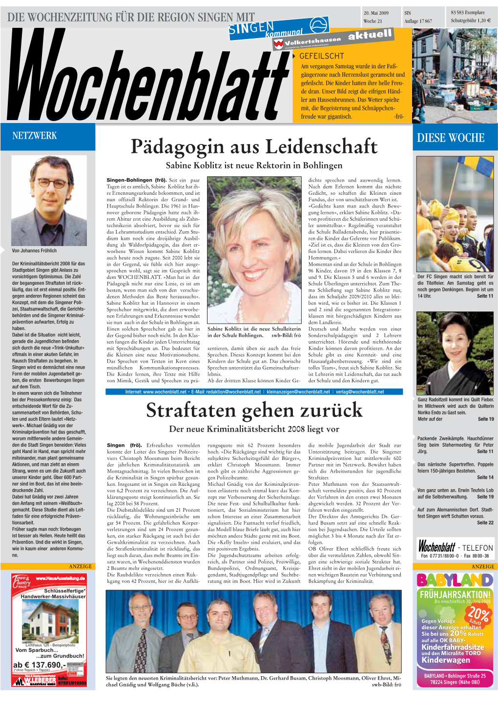 Singener Wochenblatt Vom 20. Mai 2009