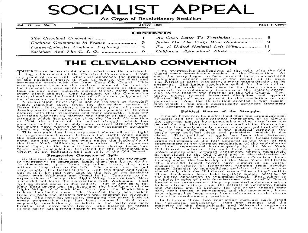 SOCIALIST APPEAL an Organ of Revolutionary Socialism