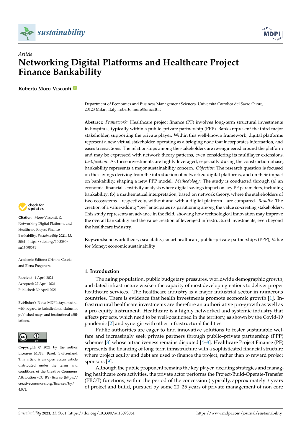 Networking Digital Platforms and Healthcare Project Finance Bankability