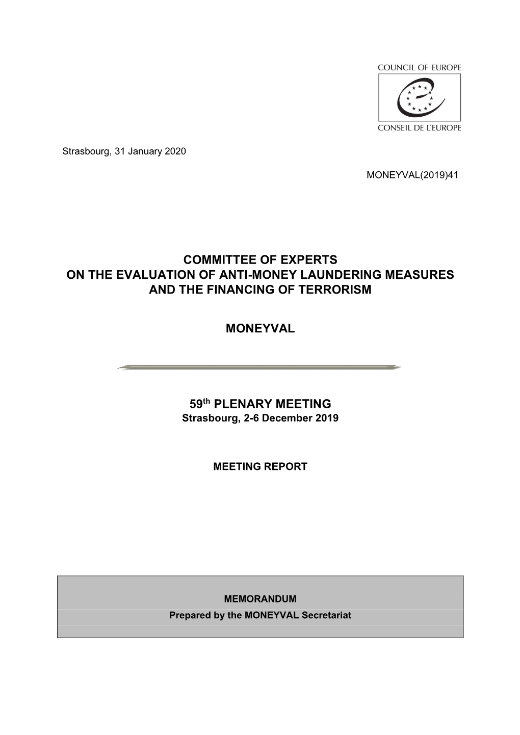 Committee of Experts on the Evaluation of Anti-Money Laundering Measures and the Financing of Terrorism