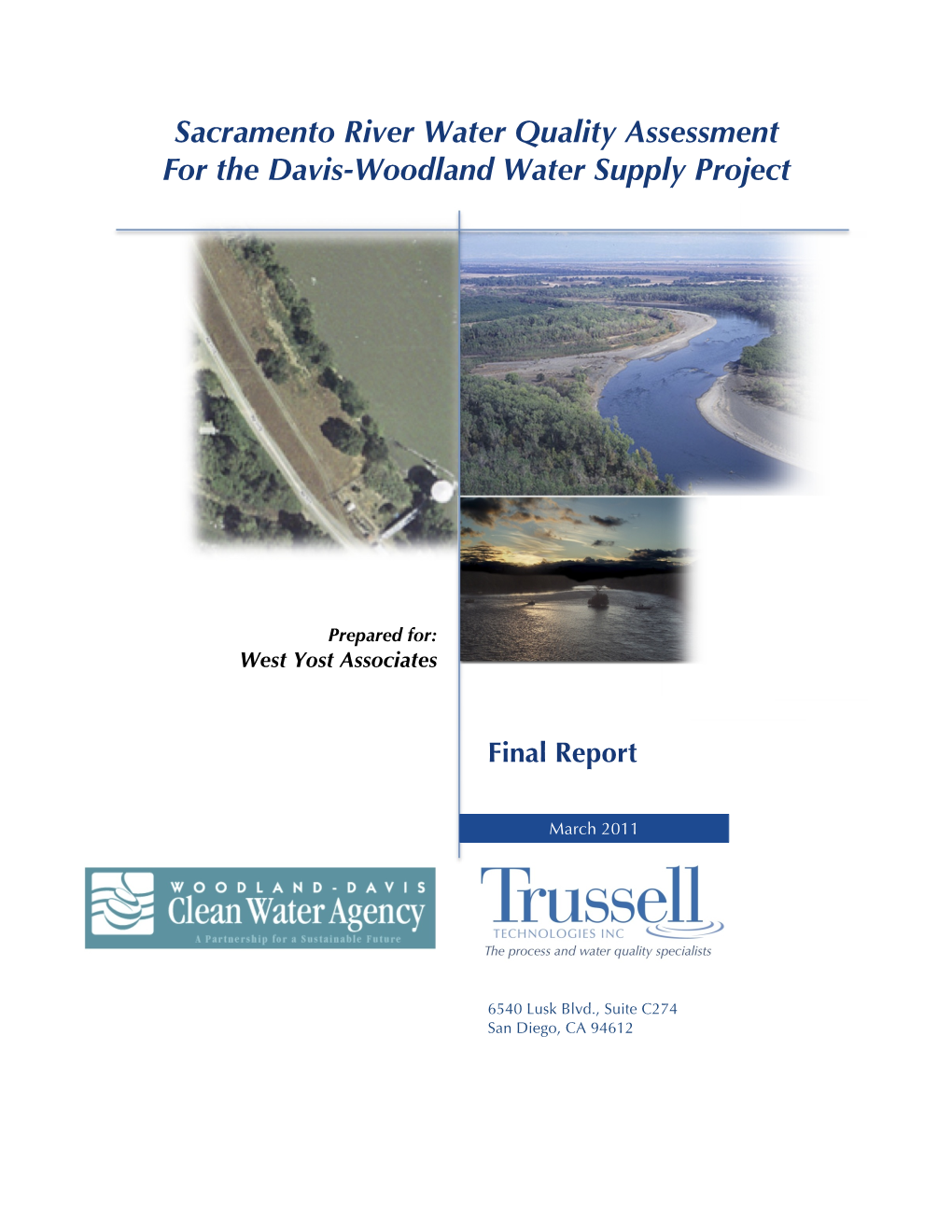 Sacramento River Water Quality Assessment for the Davis-Woodland Water Supply Project