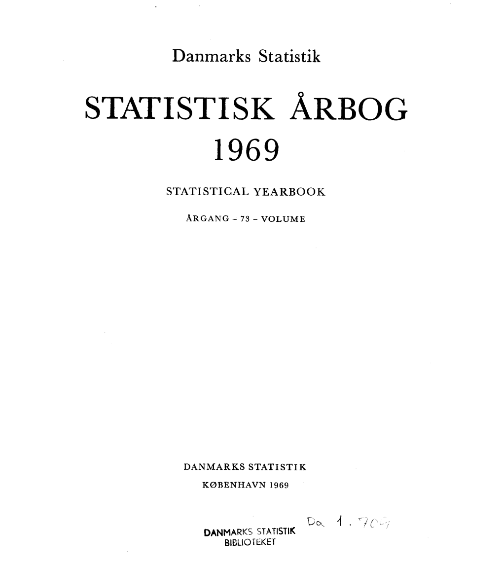 Statistisk Årbog 1969