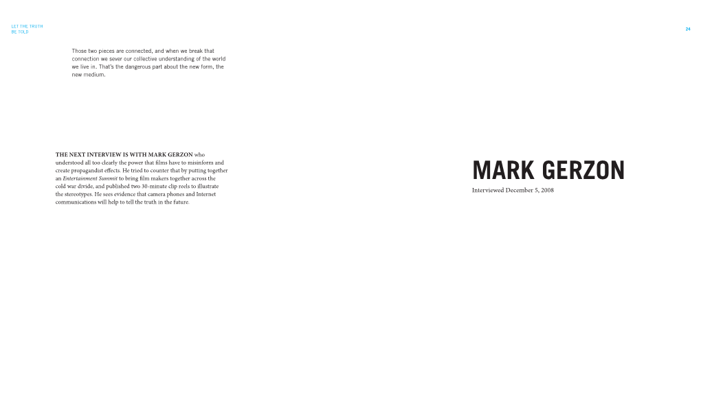 Interview with Mark Gerzon in Designing Media