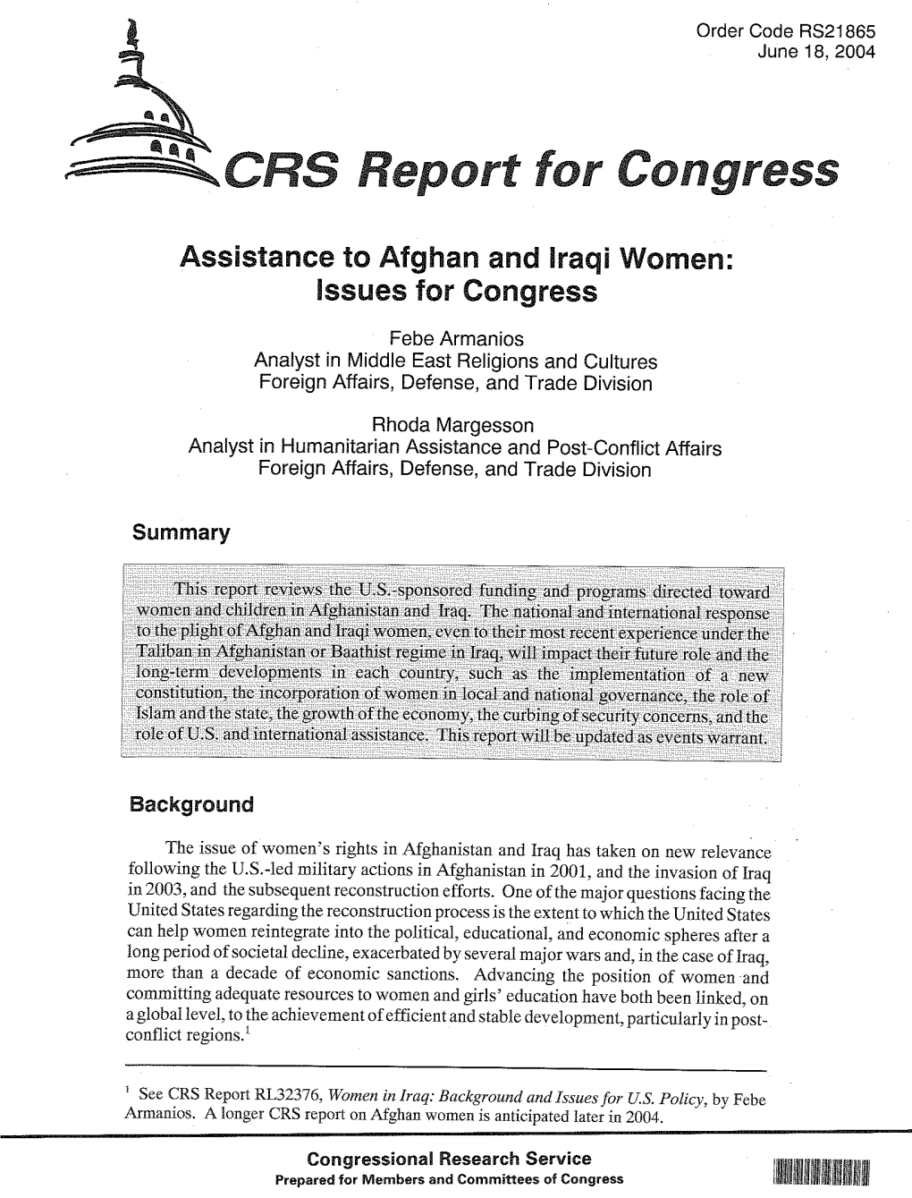A Klkcrs Report for Conciress