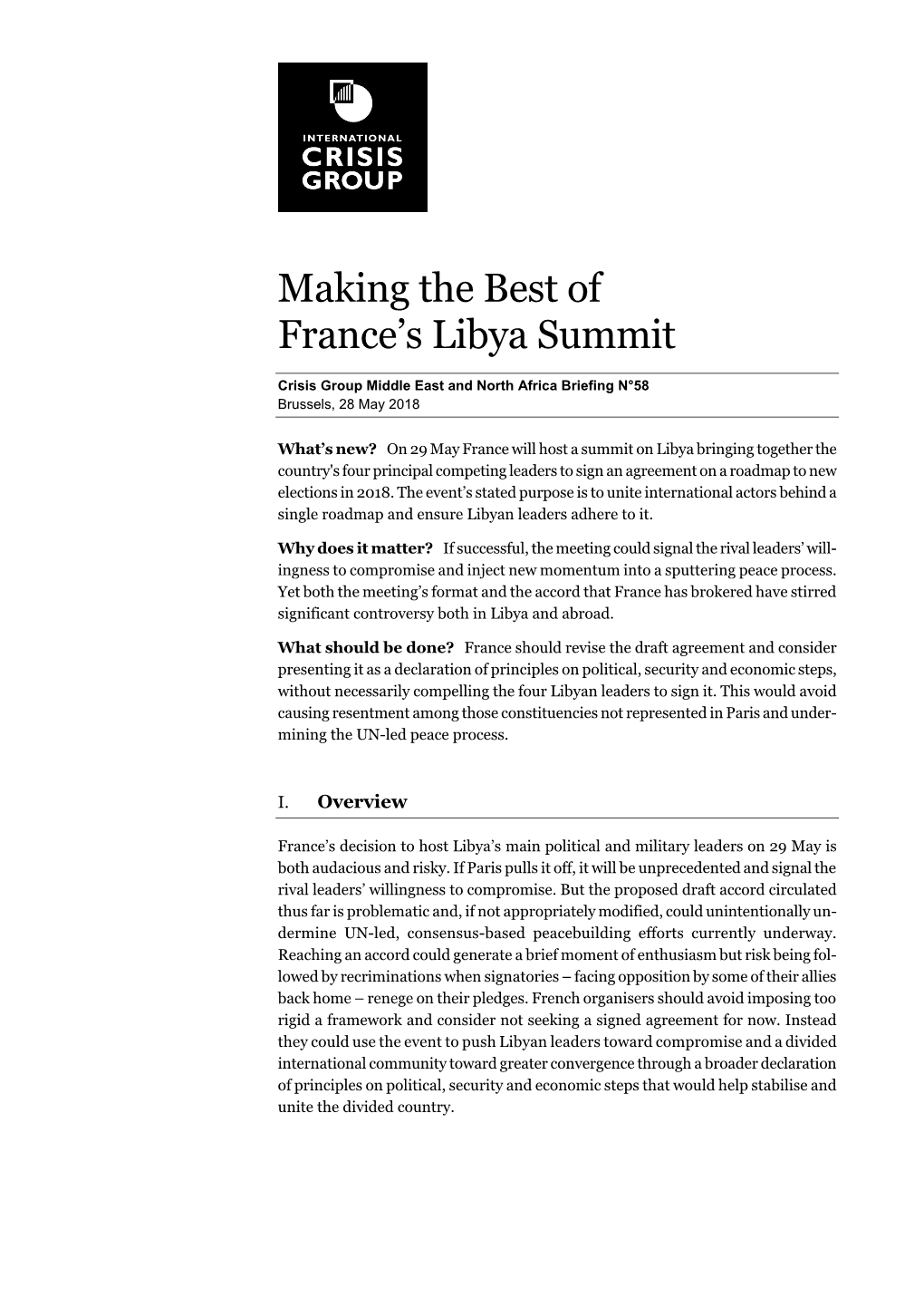 Making the Best of France's Libya Summit