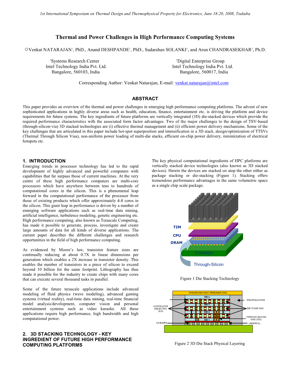 Thermal and Power Challenges in High Performance Computing Systems