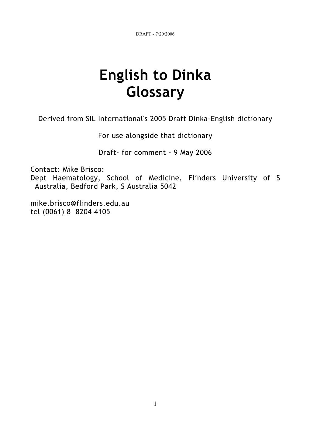 English Dinka Dictionary