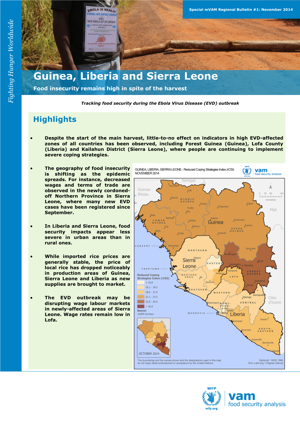 Guinea, Liberia and Sierra Leone Food Insecurity Remains High in Spite of the Harvest