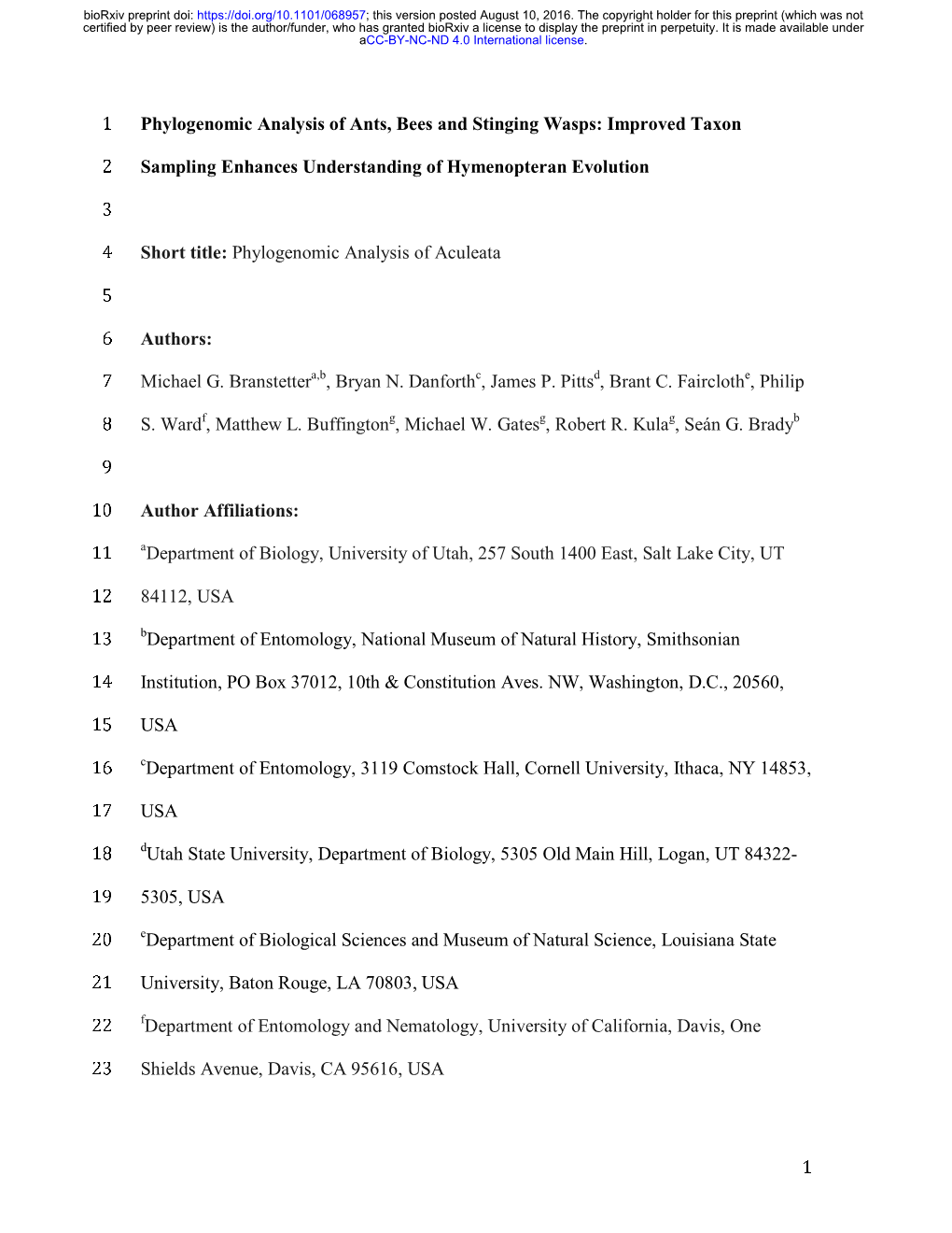 Improved Taxon Sampling Enhances Understanding Of