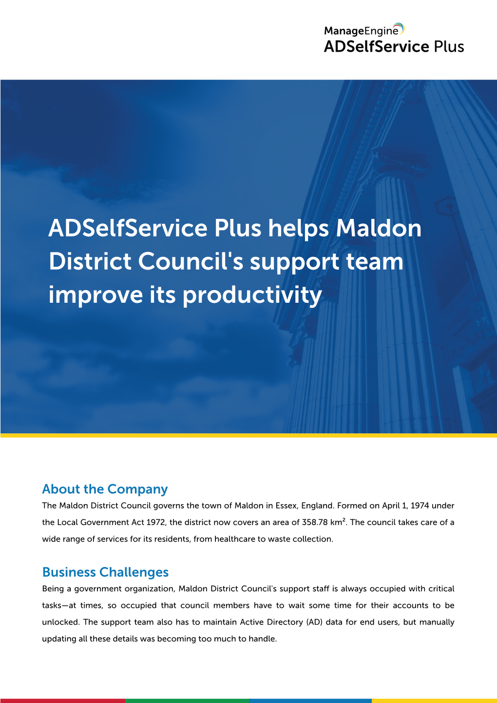 Adselfservice Plus Helps Maldon District Council's Support Team Improve Its Productivity