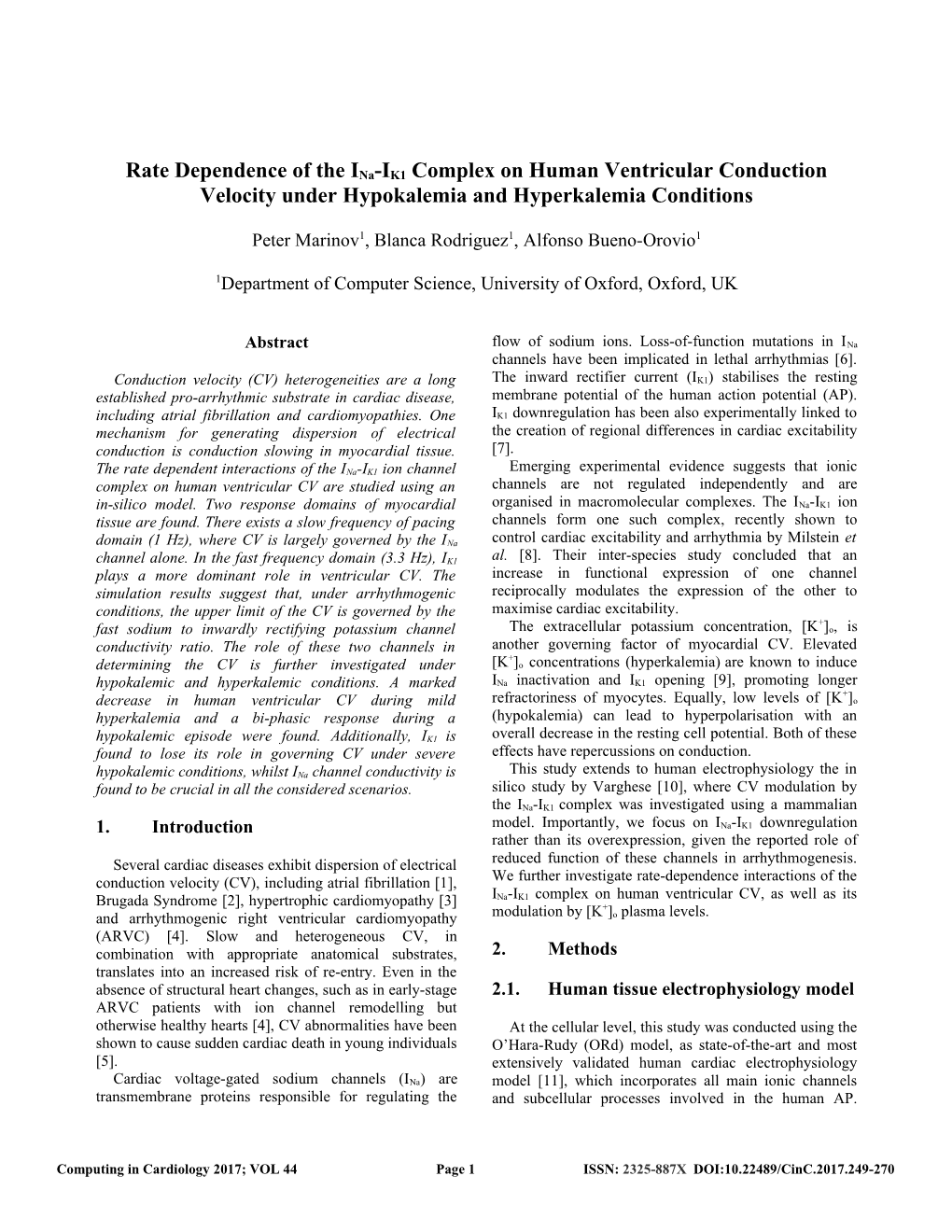 Rate Dependence of the Ina-IK1 Complex on Human Ventricular Conduction Velocity Under Hypokalemia and Hyperkalemia Conditions