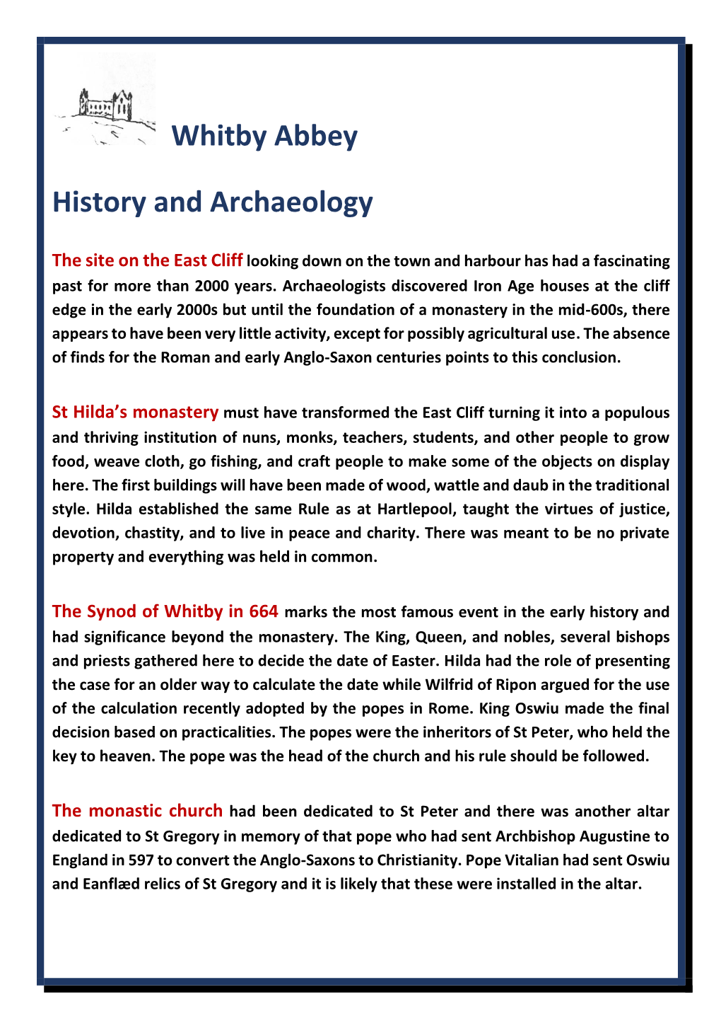 Whitby Abbey History and Archaeology