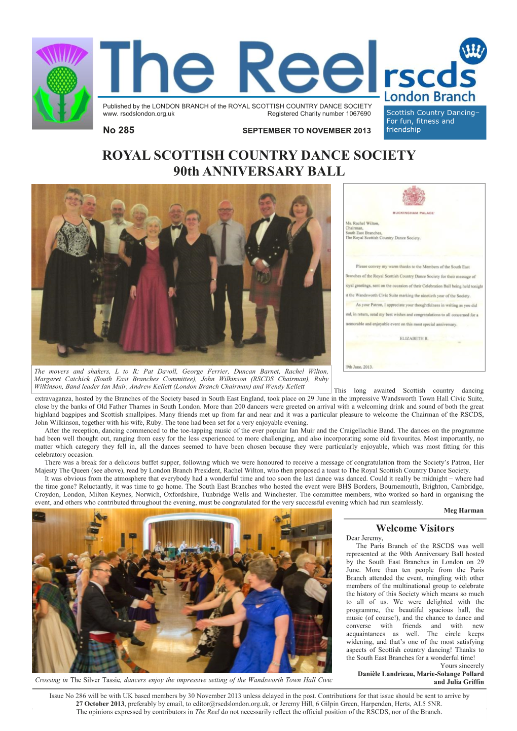 ROYAL SCOTTISH COUNTRY DANCE SOCIETY 90Th ANNIVERSARY BALL