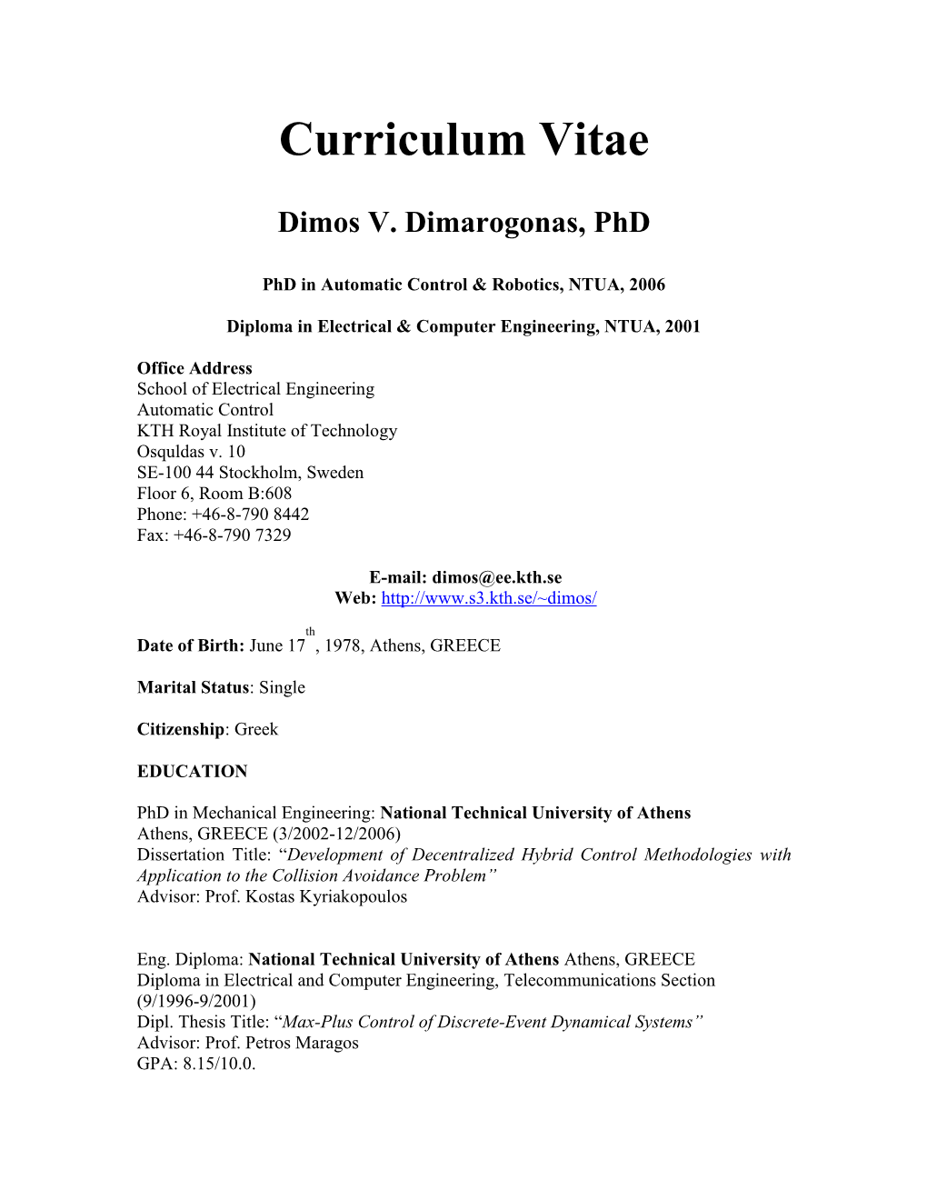 Curriculum Vitae