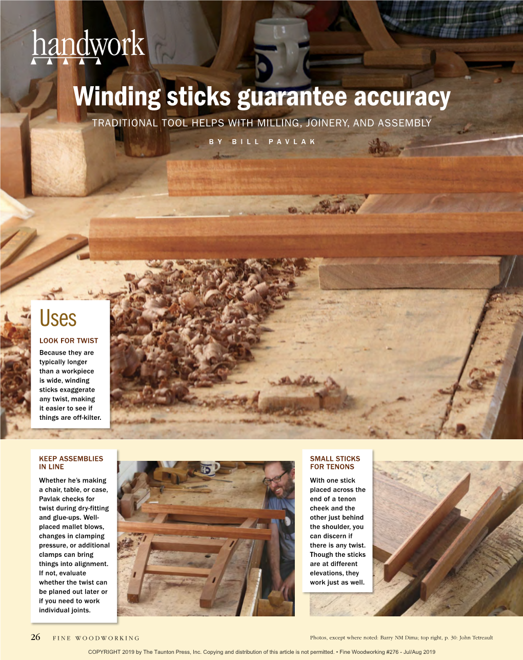 Handwork Winding Sticks Guarantee Accuracy TRADITIONAL TOOL HELPS with MILLING, JOINERY, and ASSEMBLY