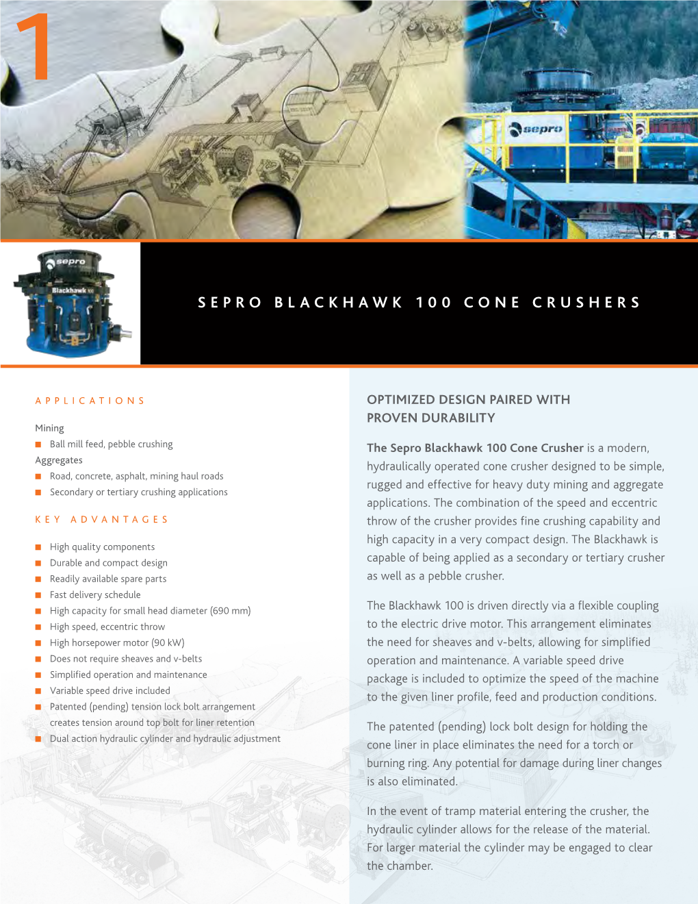 Sepro Blackhawk 100 Cone Crushers