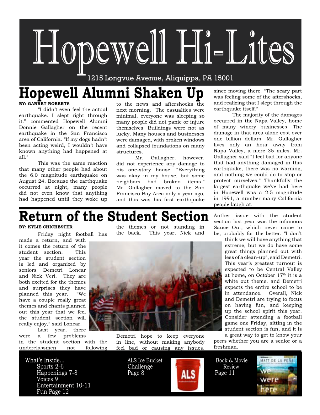 Hopewell Alumni Shaken Up