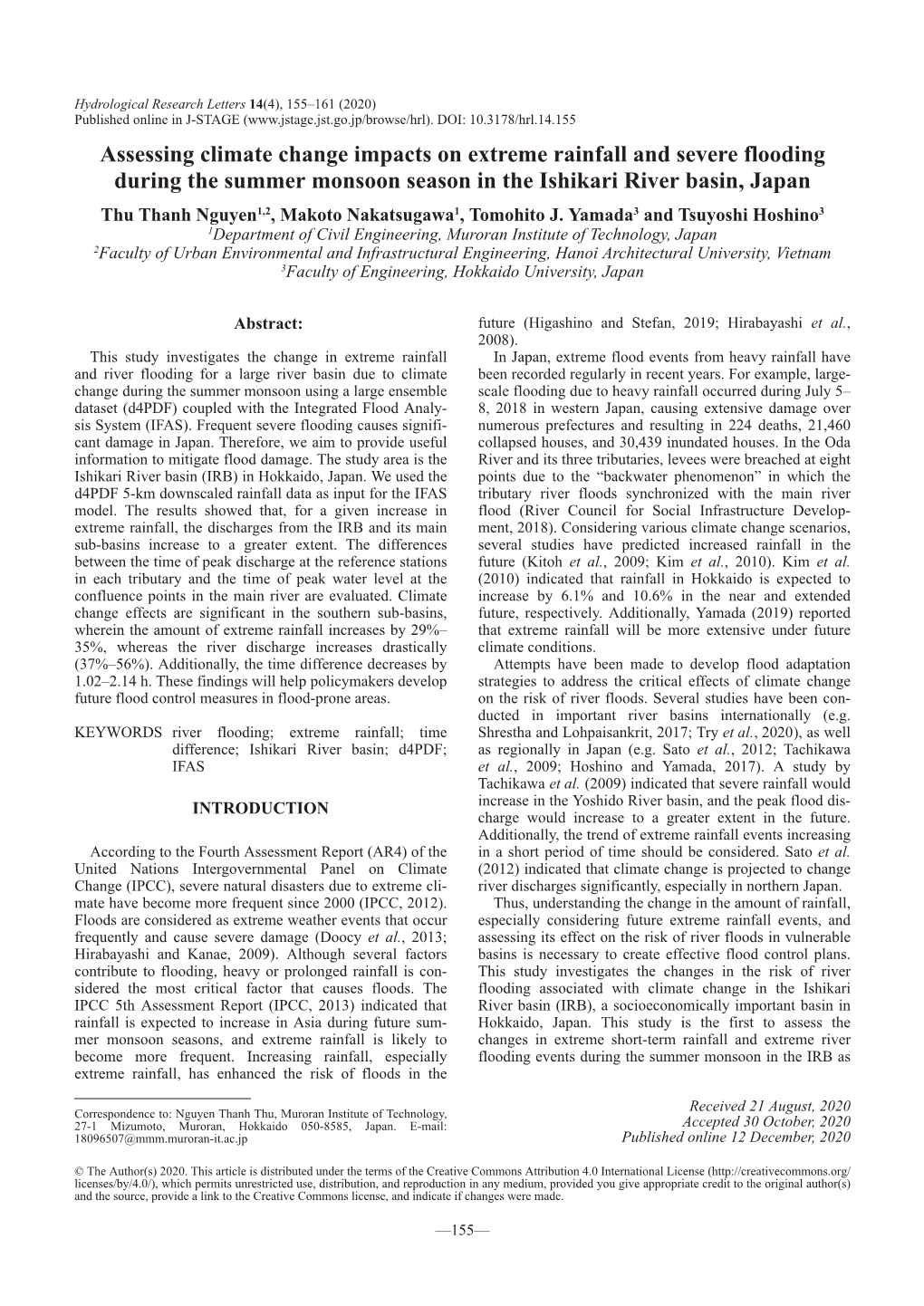 Assessing Climate Change Impacts on Extreme Rainfall and Severe Flooding