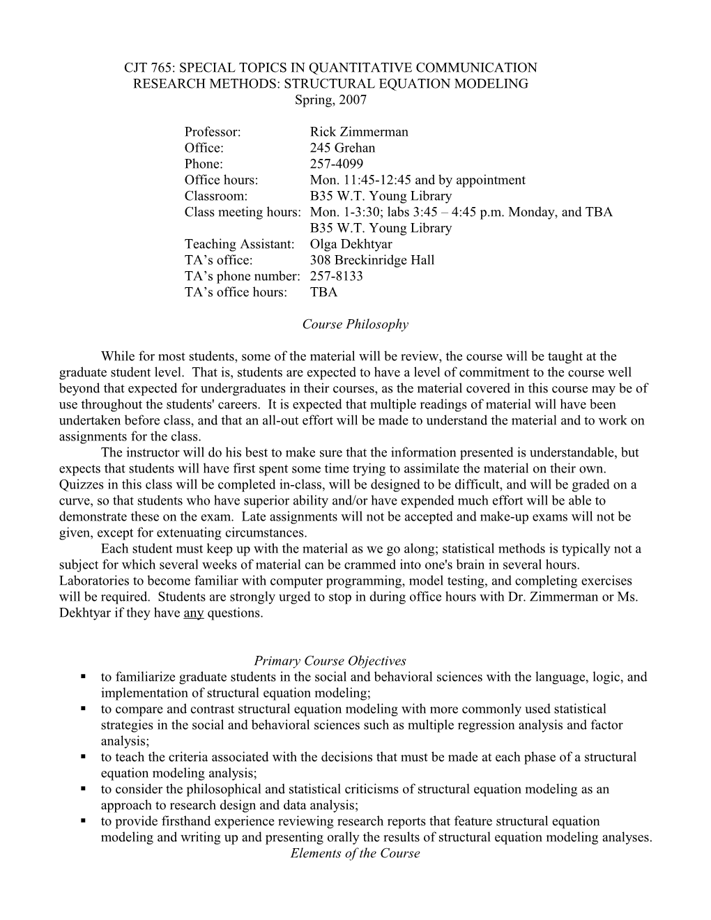 Cjt 765: Special Topics in Quantitative Communication