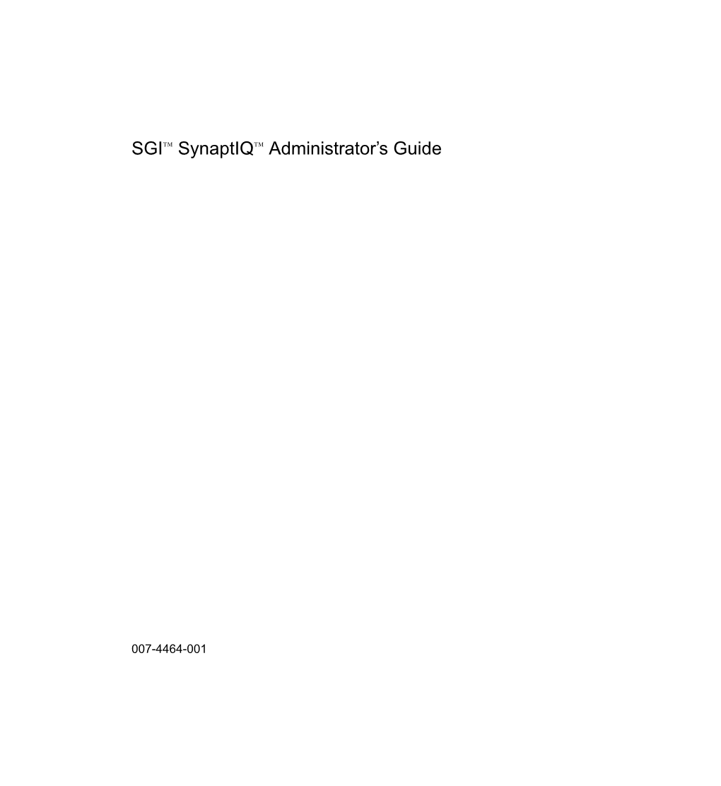 SGI™ Synaptiq™ Administrator's Guide