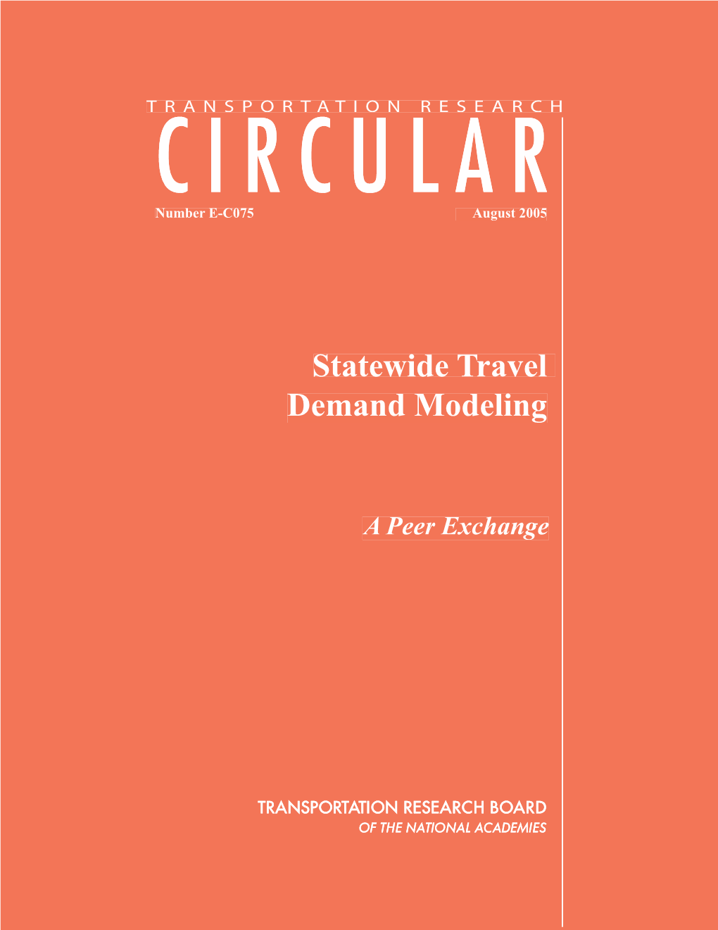Statewide Travel Demand Modeling