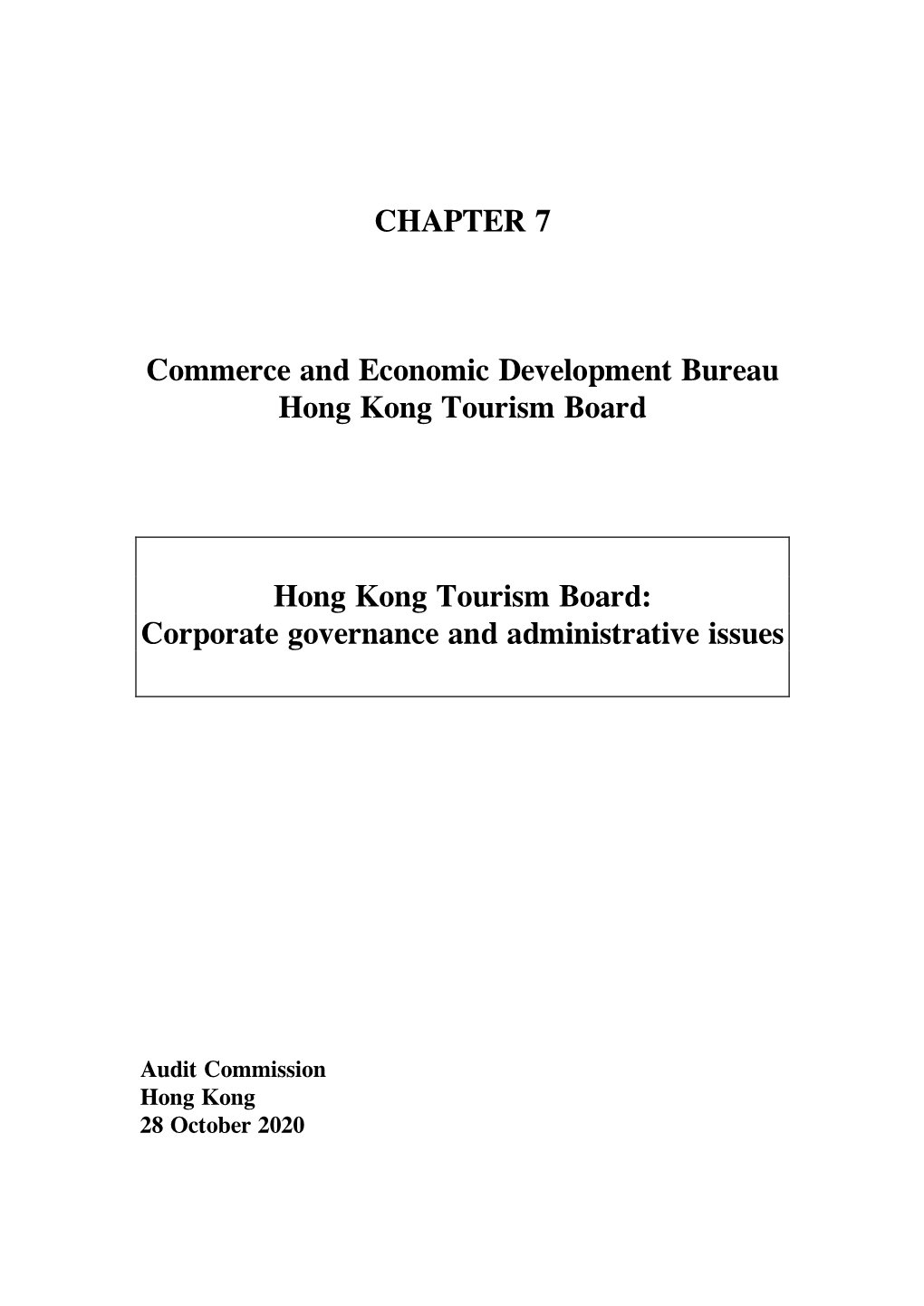 CHAPTER 7 Commerce and Economic Development Bureau