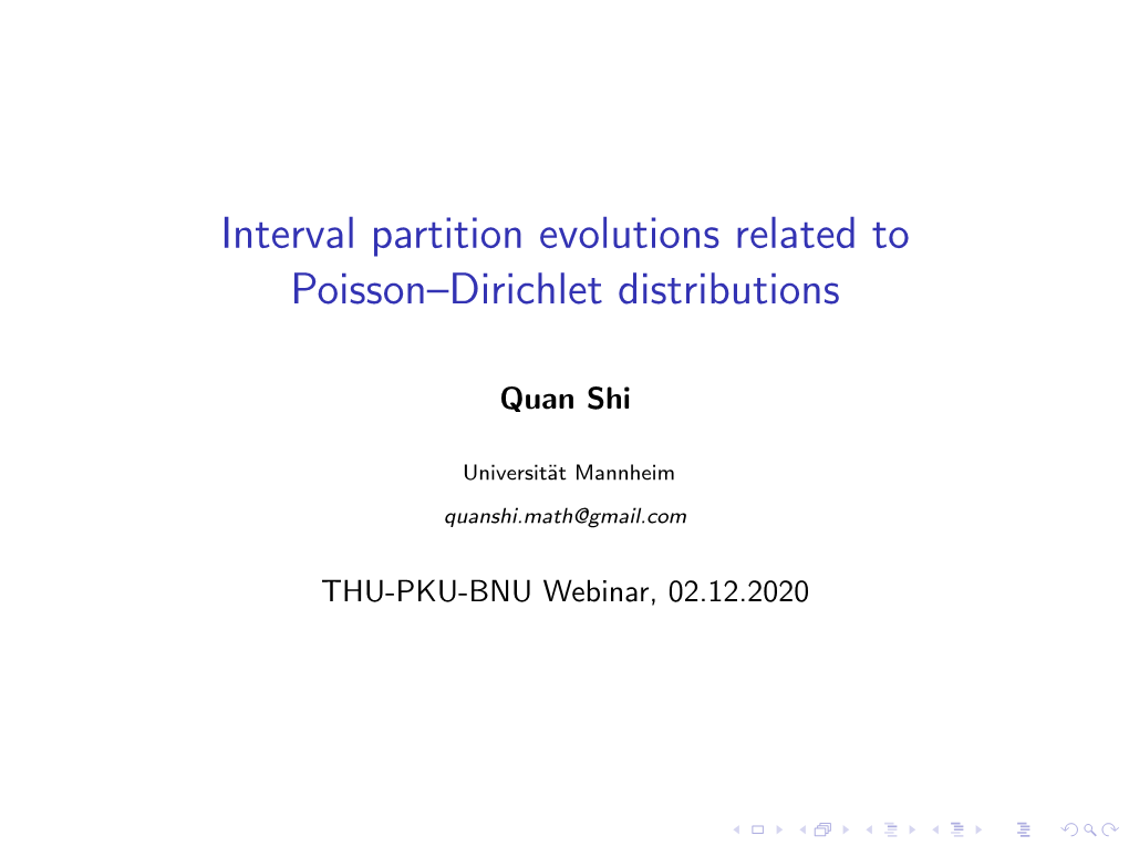 Interval Partition Evolutions Related to Poisson–Dirichlet Distributions