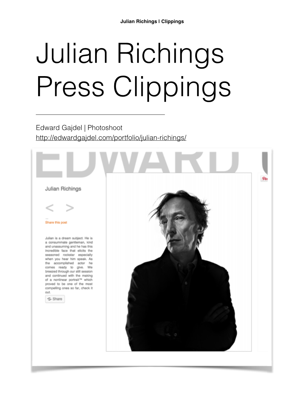 Julian Richings Press Clippings