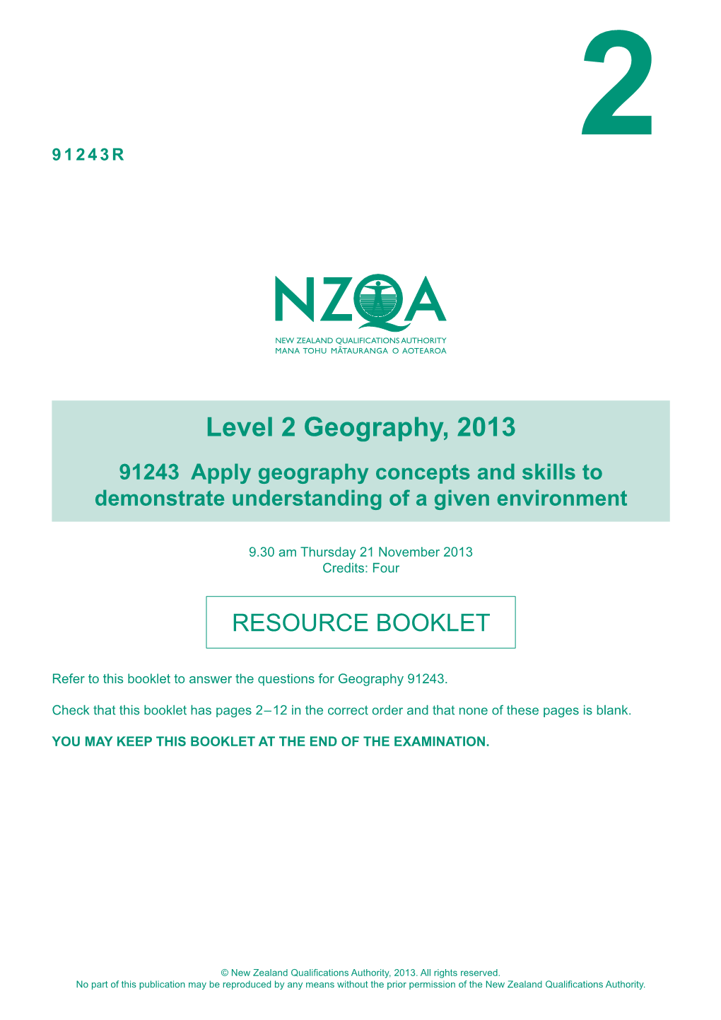Level 2 Geography (91243) 2013