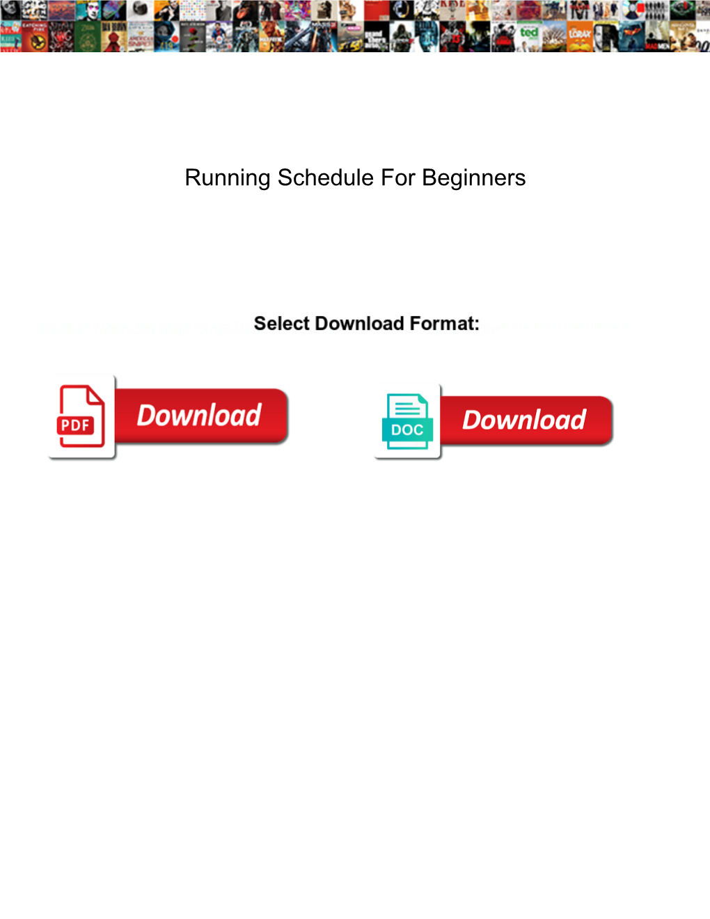 Running Schedule for Beginners