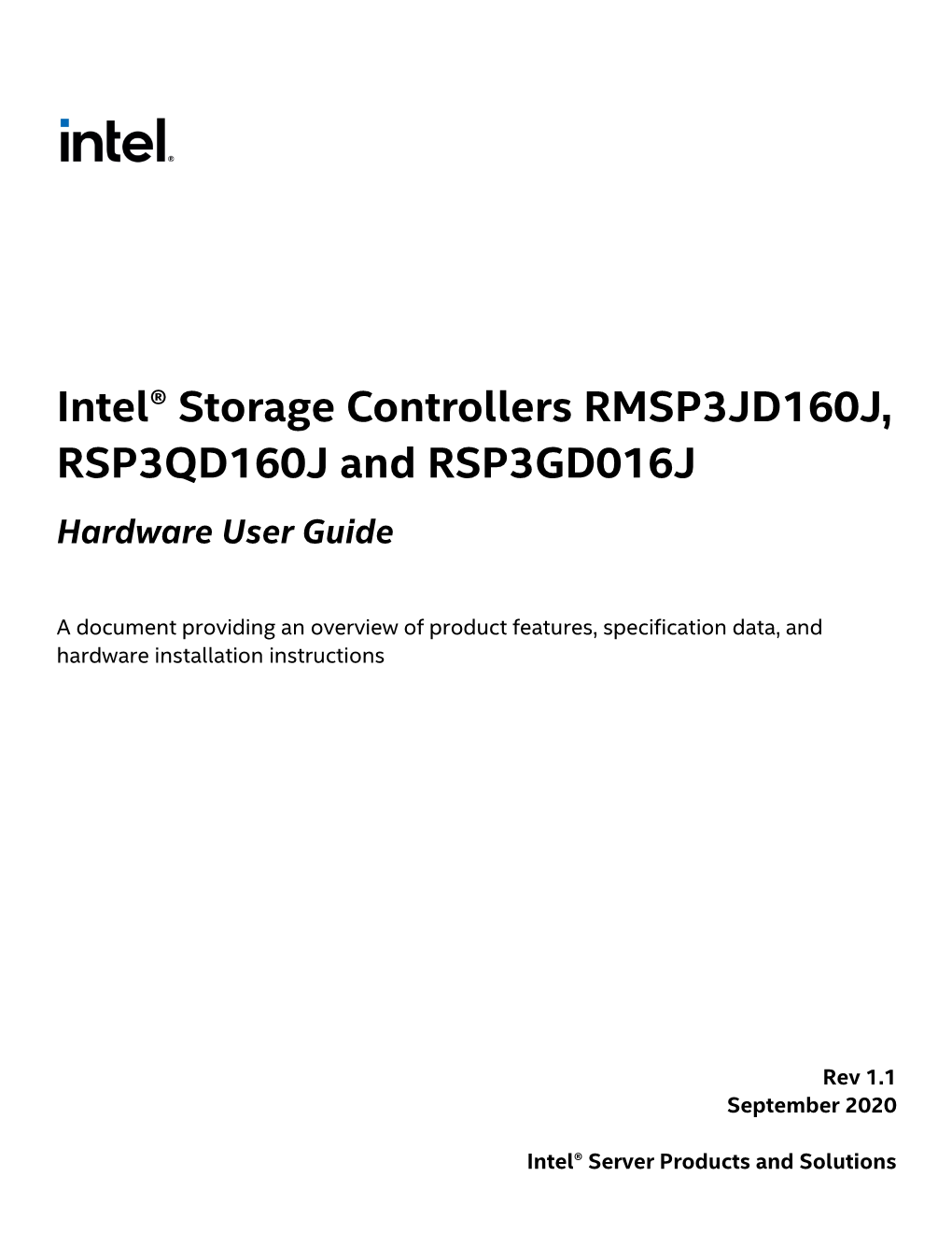 12Gb/S Intel® RAID Controllers User Guide