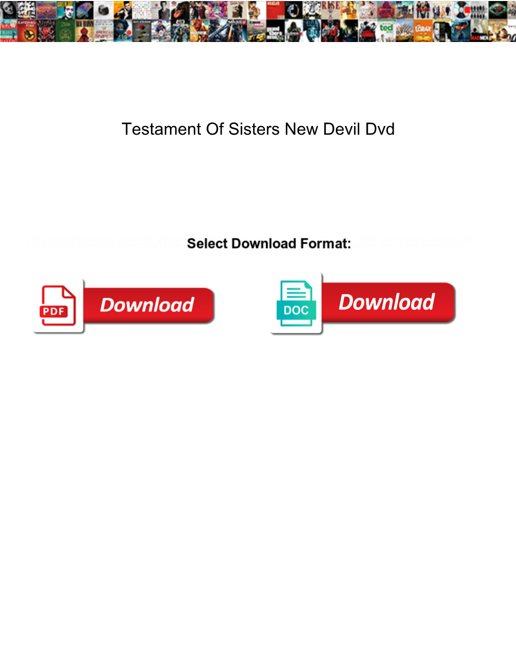 Testament of Sisters New Devil Dvd