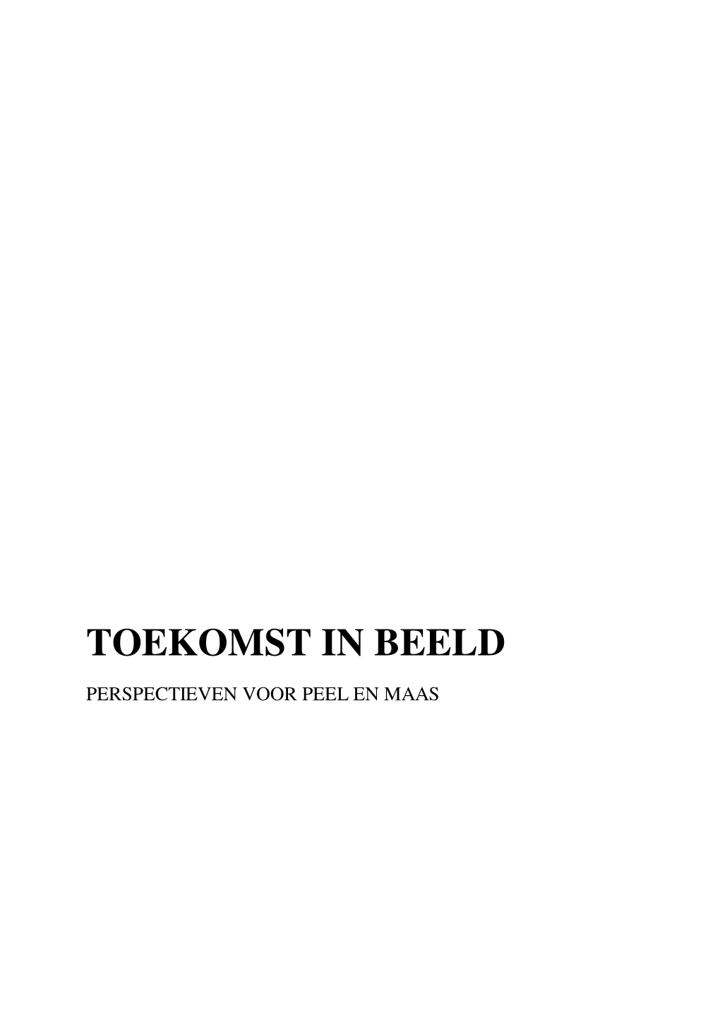 Perspectievennota Toekomst in Beeld