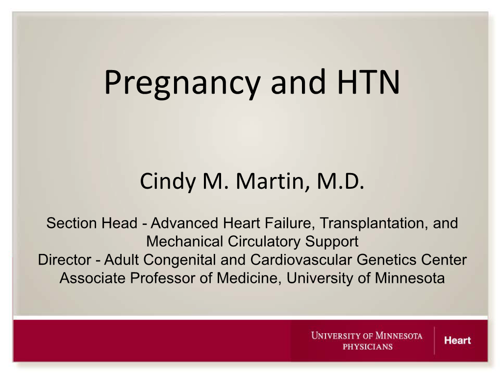 Pregnancy and HTN