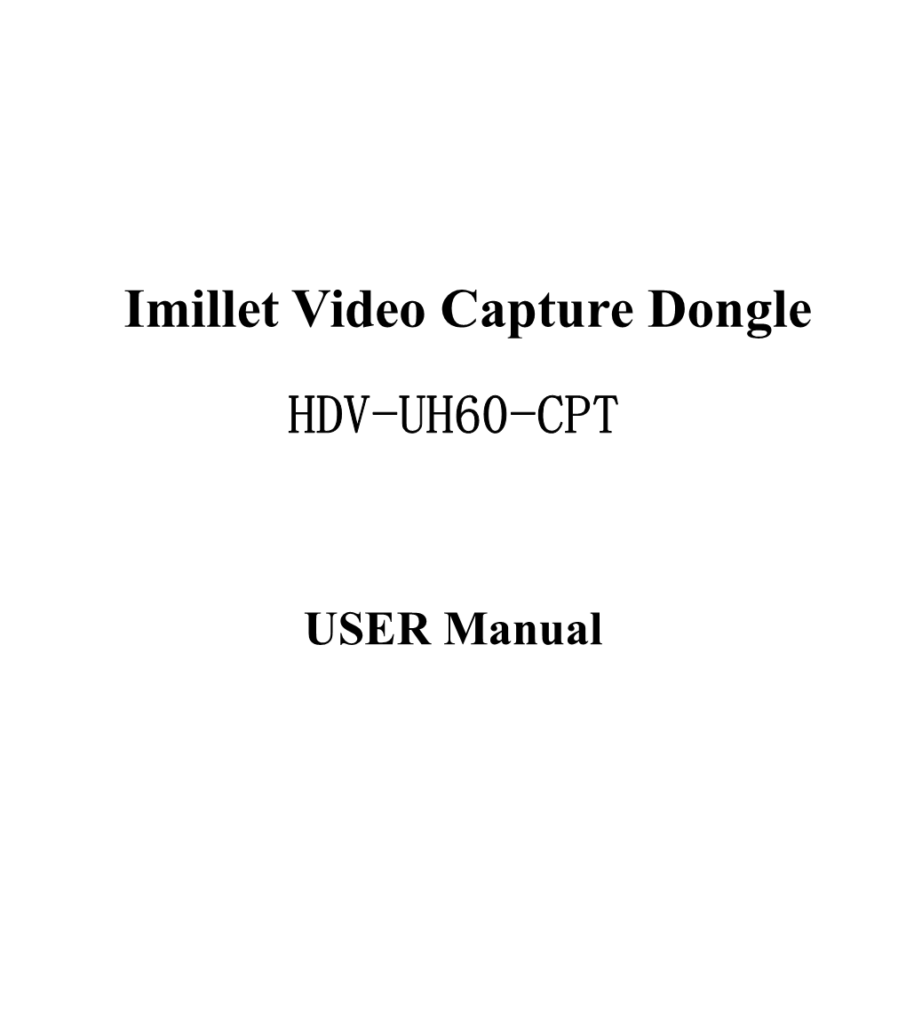 Imillet Video Capture Dongle HDV-UH60-CPT
