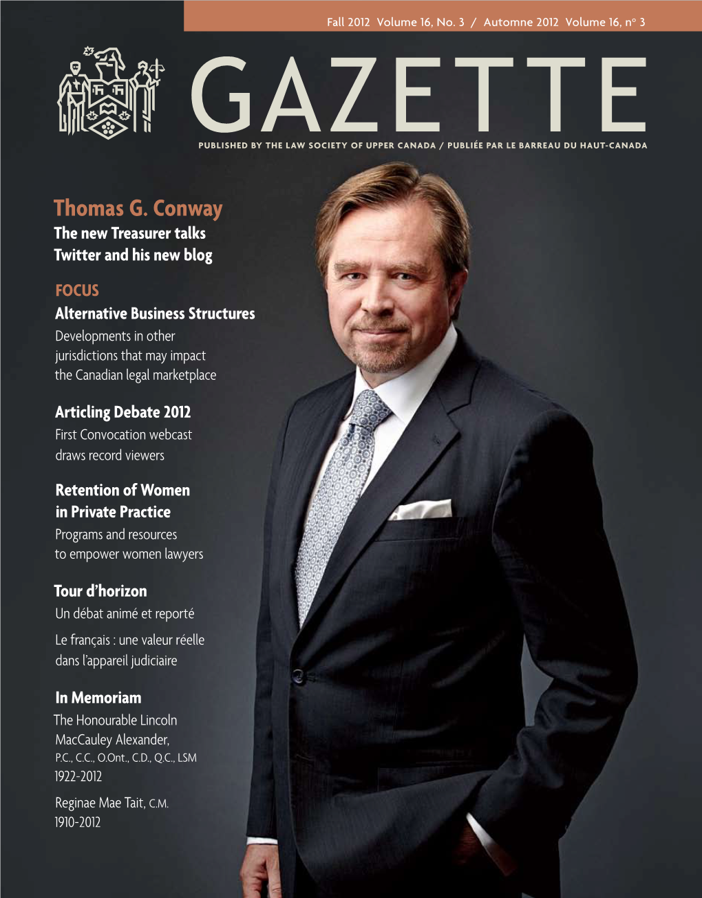 Law Society Gazette – Fall 2012
