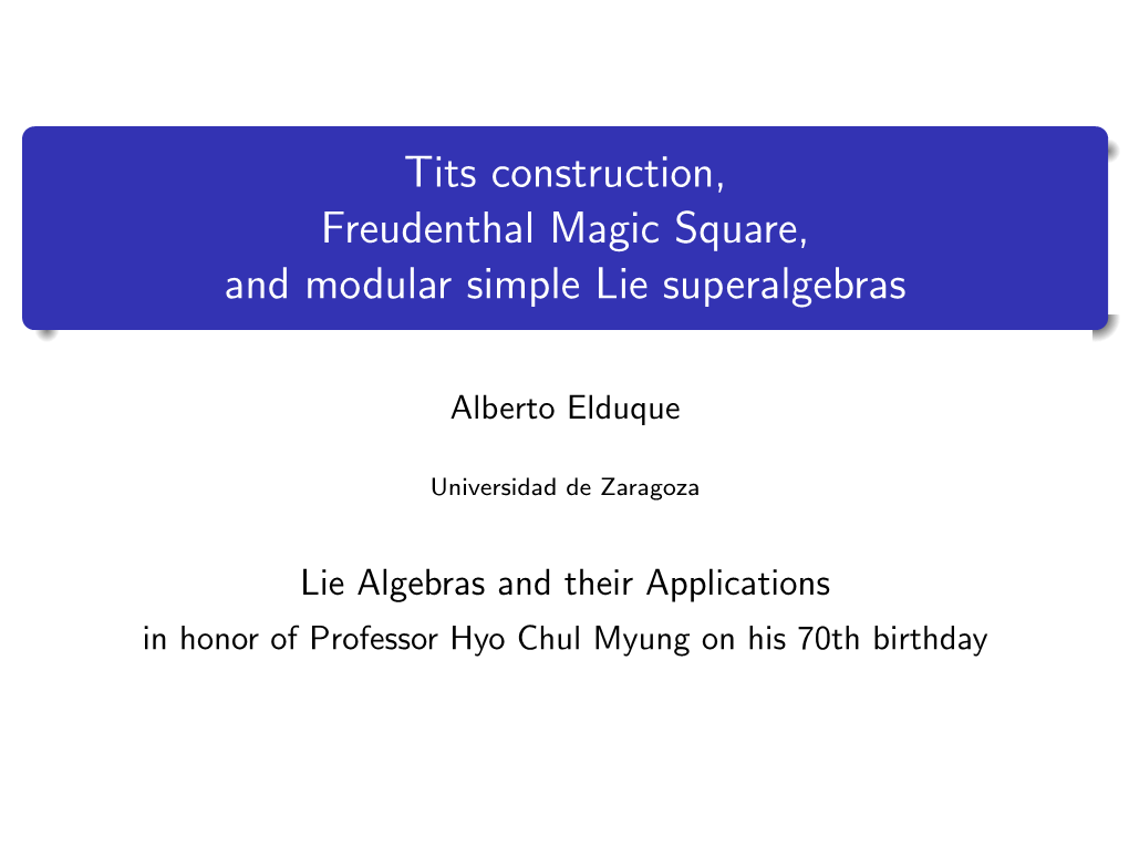 Tits Construction, Freudenthal Magic Square, and Modular Simple Lie Superalgebras