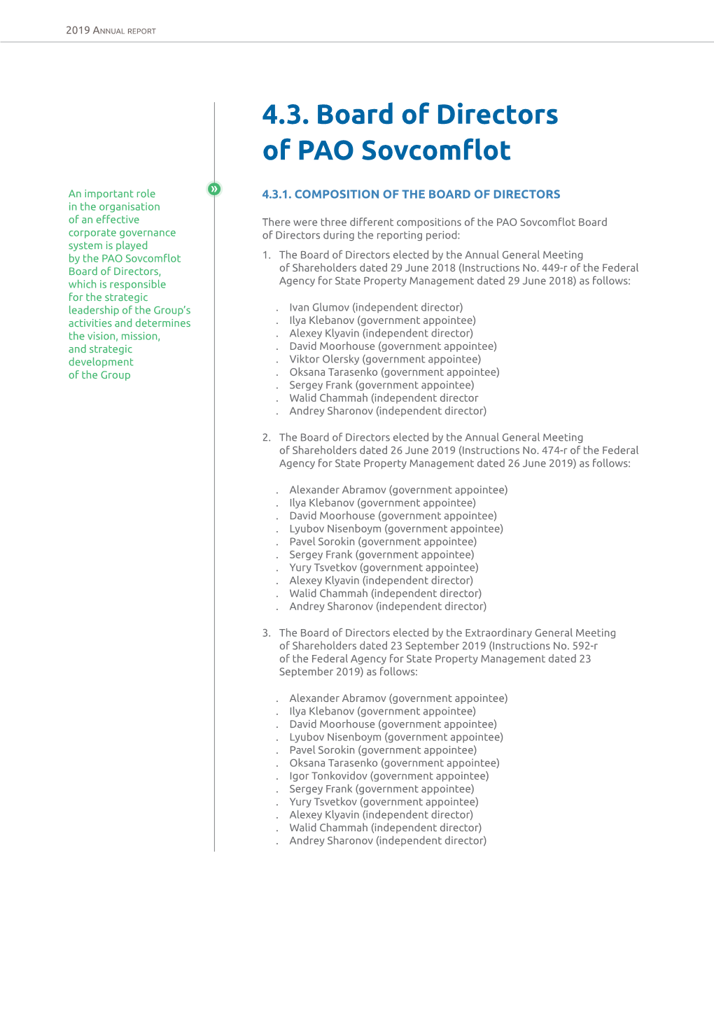 4.3. Board of Directors of PAO Sovcomflot