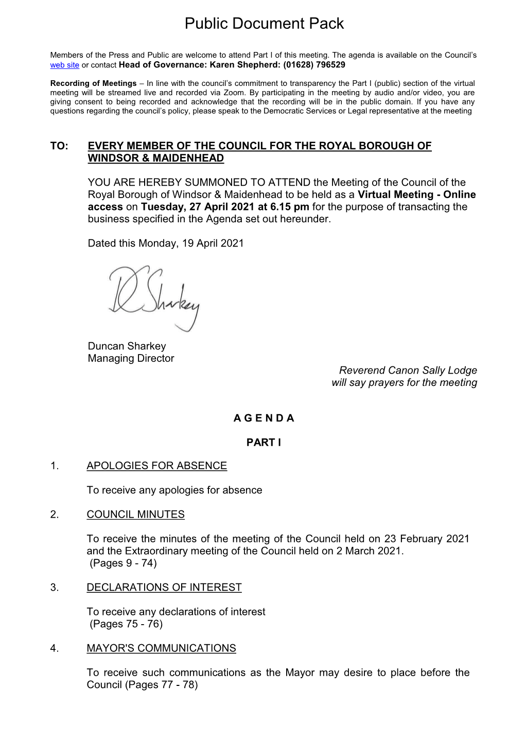 (Public Pack)Agenda Document for Council, 27/04/2021 18:15