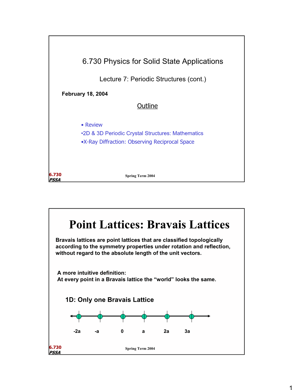 Bravais Lattices