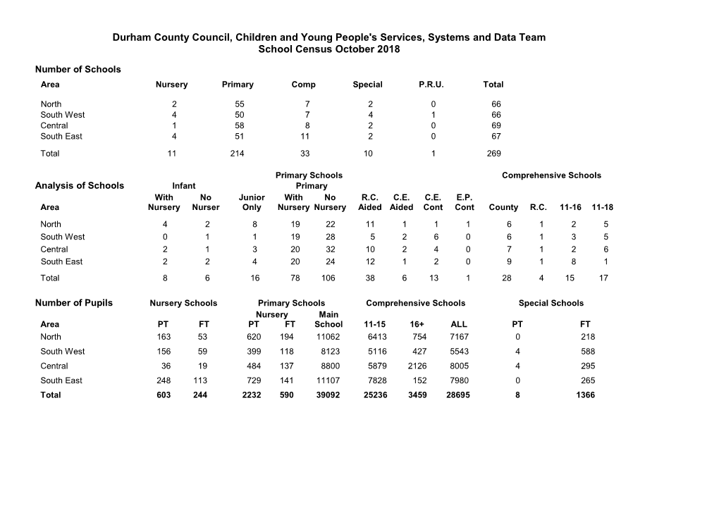 School Census 2018/19