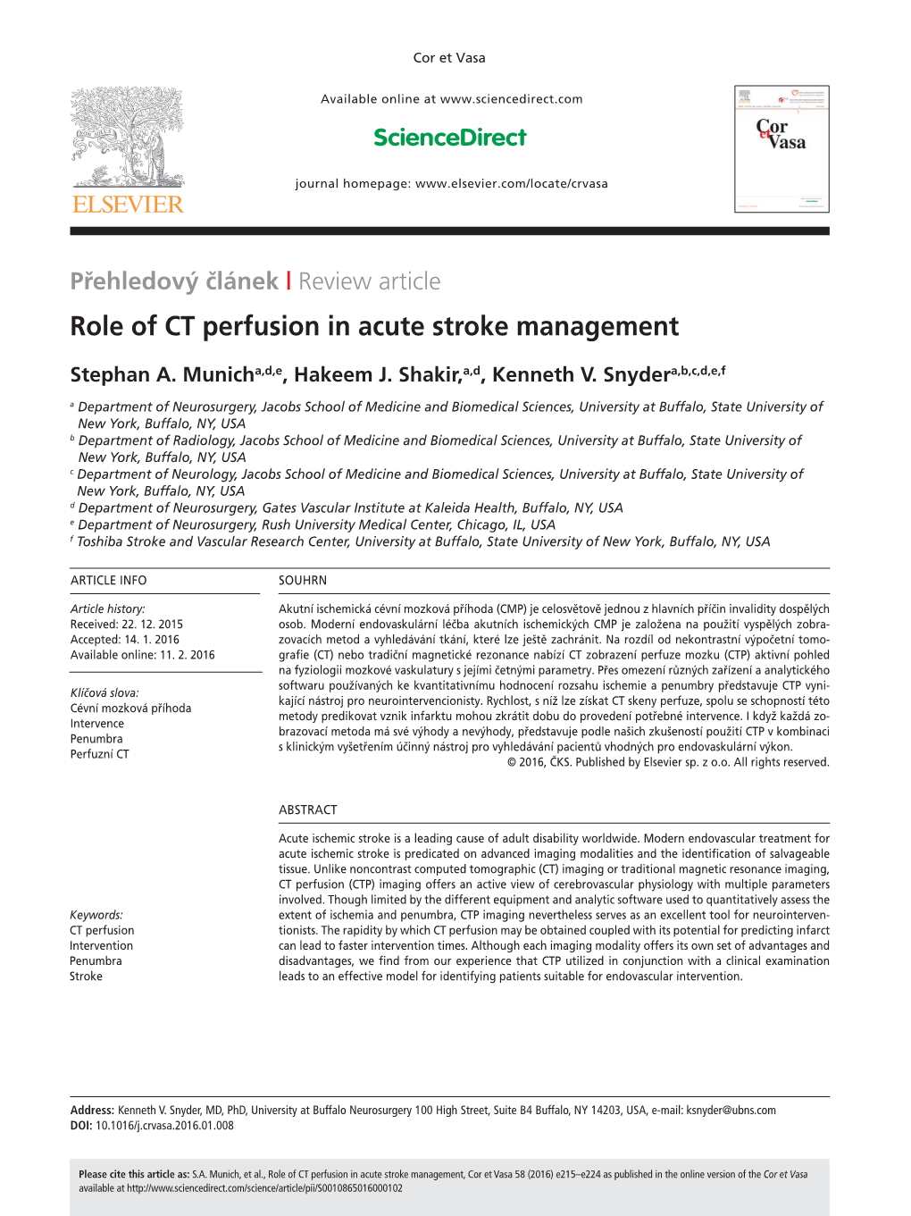 Role of CT Perfusion in Acute Stroke Management