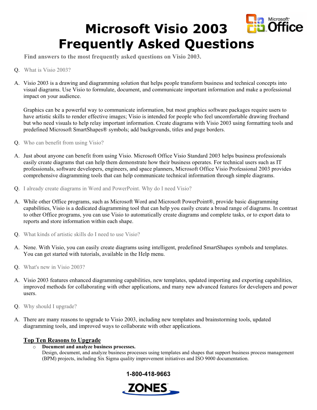 Microsoft Visio 2003 Frequently Asked Questions Find Answers to the Most Frequently Asked Questions on Visio 2003