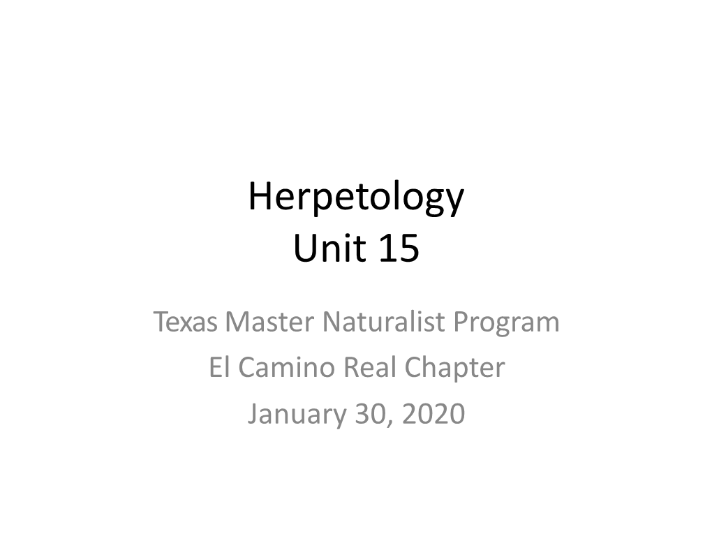 Herpetology Unit 15